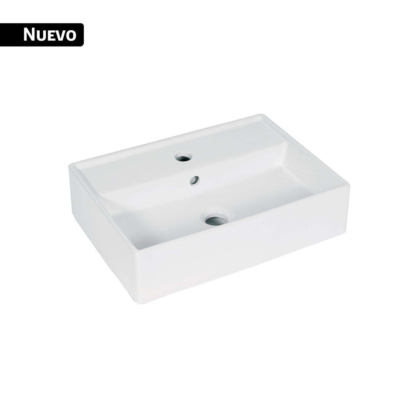 Lavabo Rectangular Sobreponer Porcelana Blanco