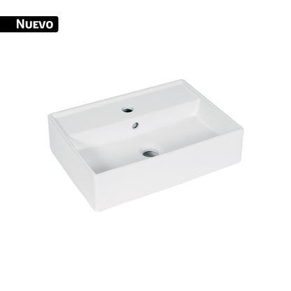 Lavabo Rectangular Sobreponer Porcelana Blanco
