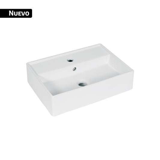 Lavabo Rectangular Sobreponer Porcelana Blanco