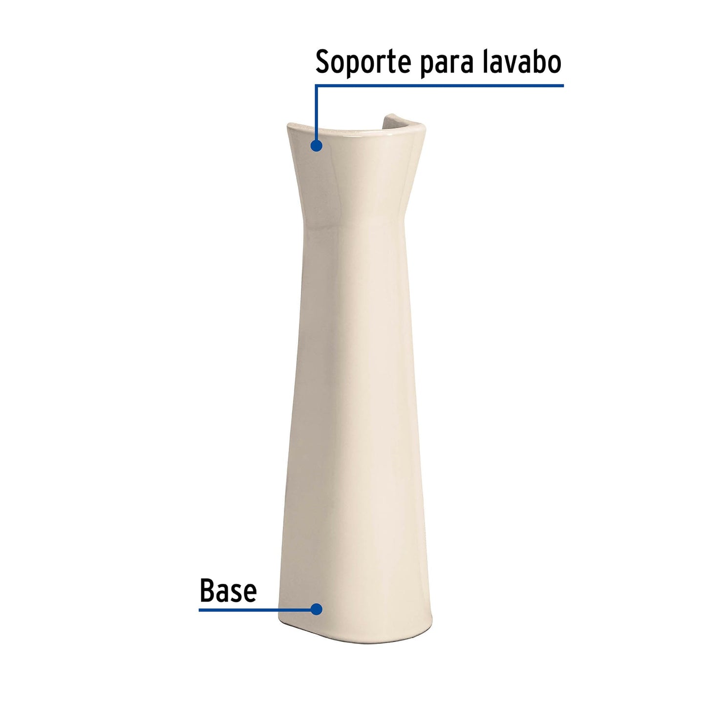 Pedestal Porcelana Lavabo Marfil FOSET - Baño Elegante
