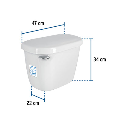 Tanque Bajo de Porcelana Blanco con Accesorios FOSET 44008