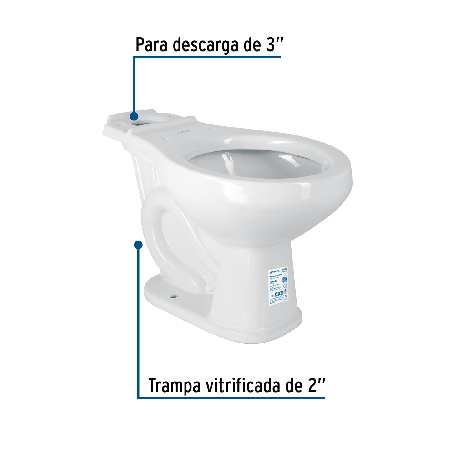 Taza redonda de porcelana, blanco, FOSET