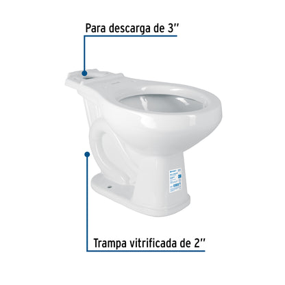 Taza redonda de porcelana, blanco, FOSET