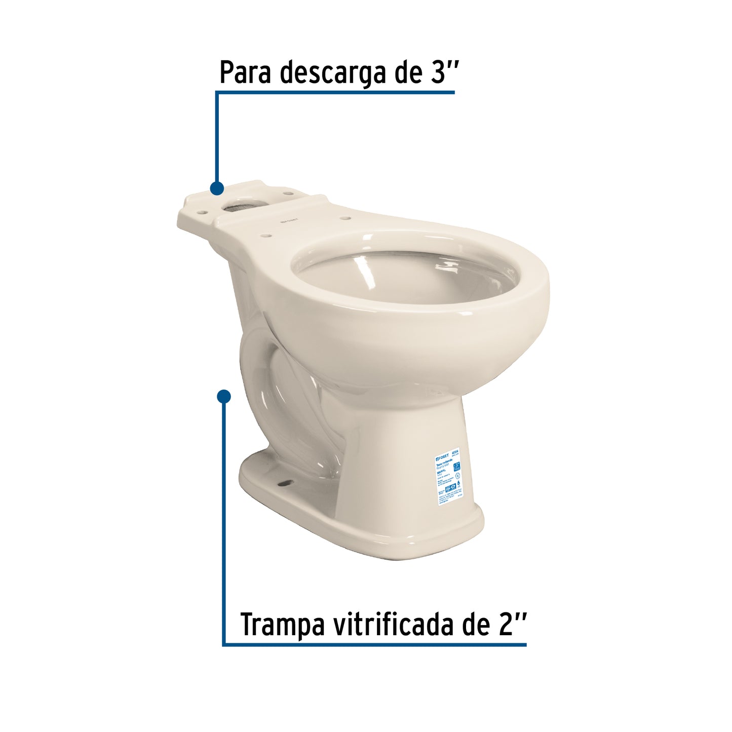 Taza de Porcelana Redonda Marfil FOSET - Resistente y Elegante