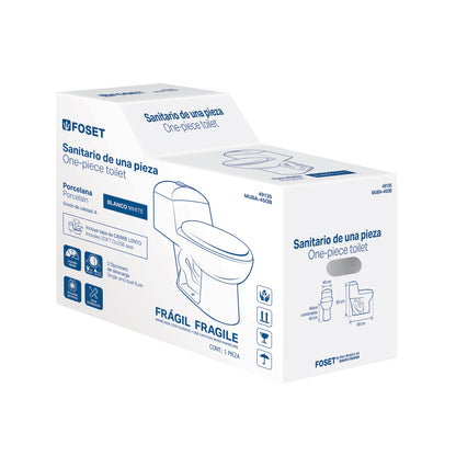 Sanitario One Piece Alargado Blanco FOSET 49135 - Porcelana Premium