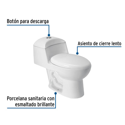 Sanitario One Piece Alargado Blanco FOSET 49135 - Porcelana Premium