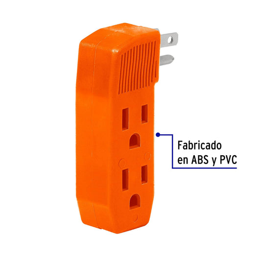 Multicontacto Triple Aterrizado Volteck MUL-350 - Solución Segura para Conexiones Eléctricas 127V 15A