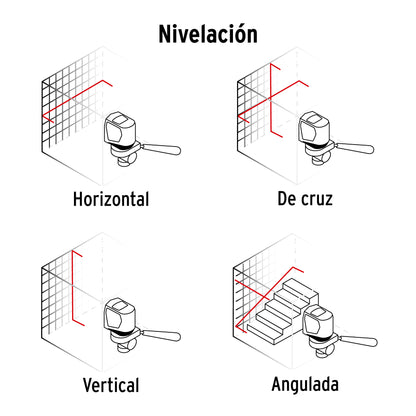 Nivela y alinea con precisión - Nivel láser rojo 10m Truper