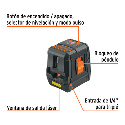 Nivela y alinea con precisión - Nivel láser rojo 10m Truper