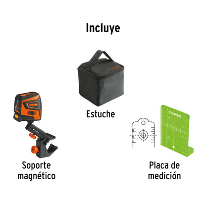 Nivel láser verde para nivelación precisa hasta 30 m - TRUPER recargable