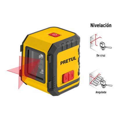 Nivel Láser Rojo PRETUL - Logra Nivelaciones Perfectas en Segundos, Alcance 5m
