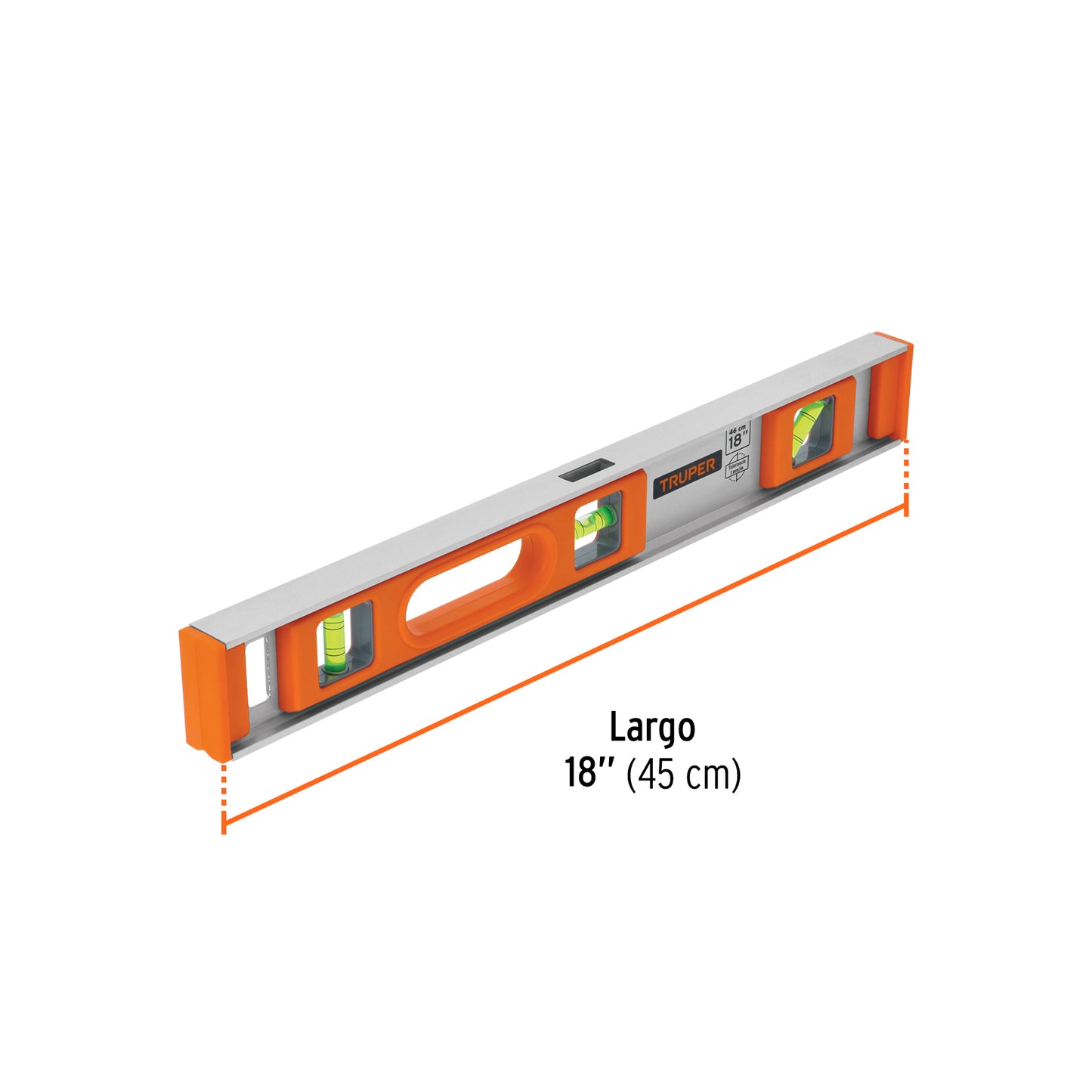 Nivel Profesional Truper 18 Pulgadas con Protección ABS - Solución Precisa para Construcción y Carpintería - Modelo NP-18