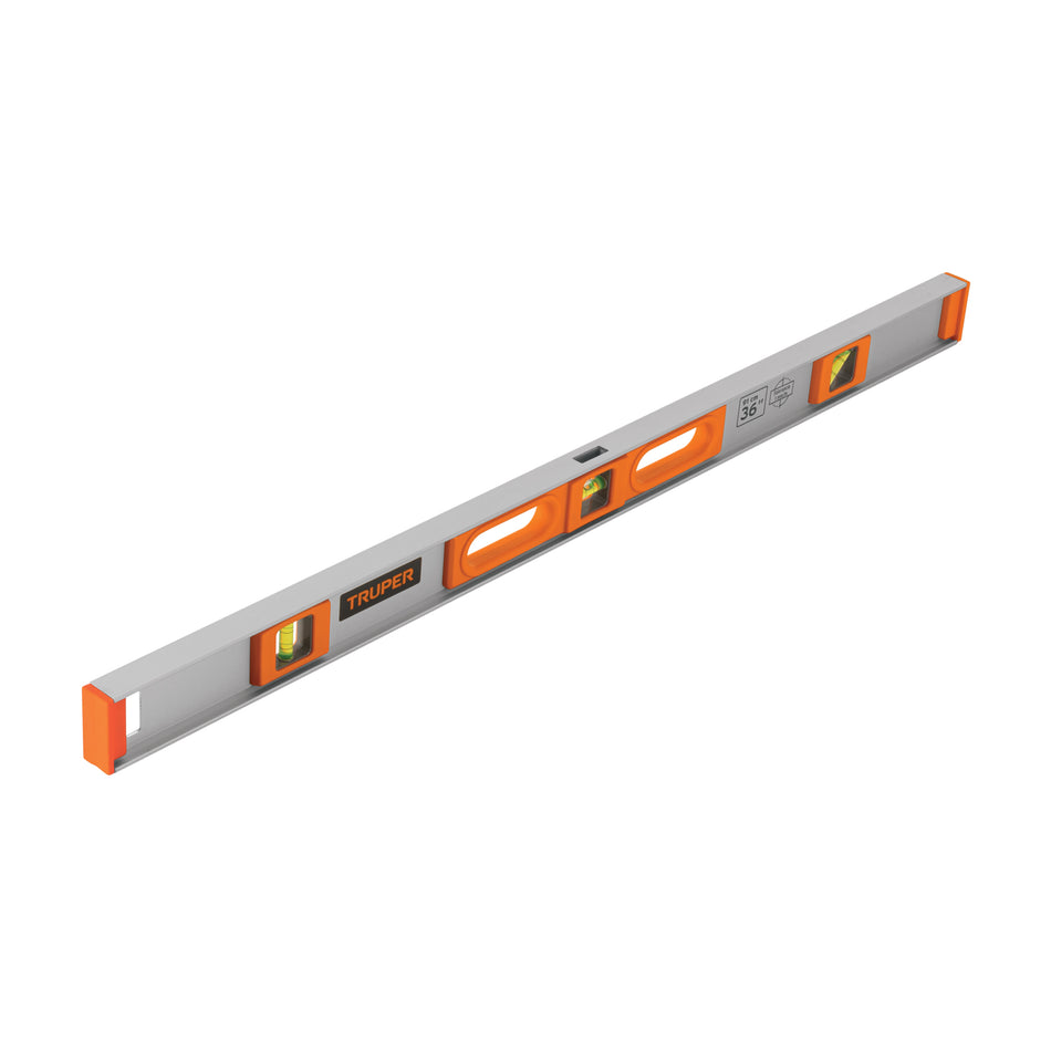 Nivel Profesional Truper 36 Pulgadas con Protección ABS - Aluminio Tipo Vigueta - Gotas Reemplazables Alta Visibilidad - Solución Precisa para Construcción y Carpintería