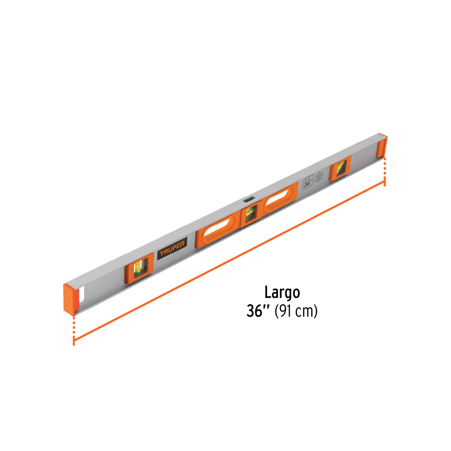 Nivel Profesional Truper 36 Pulgadas con Protección ABS - Aluminio Tipo Vigueta - Gotas Reemplazables Alta Visibilidad - Solución Precisa para Construcción y Carpintería