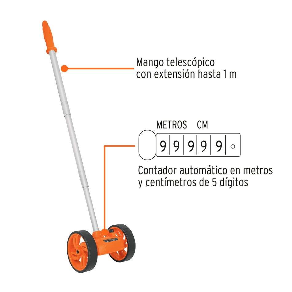 Odómetro con doble rueda de 4", Truper "Podometro, Cuentapasos o Cuentakilometros"