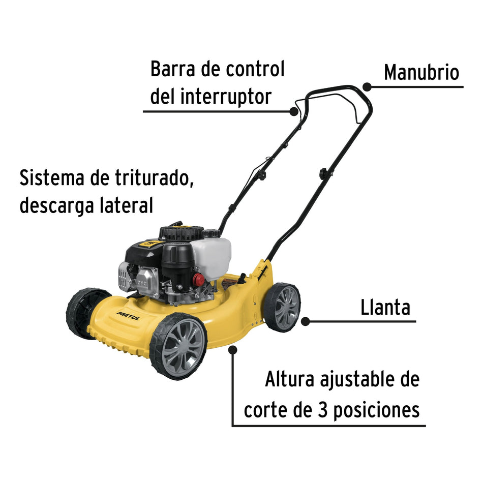 Podadora con motor a gasolina de 3 HP, 16" de corte, Pretul