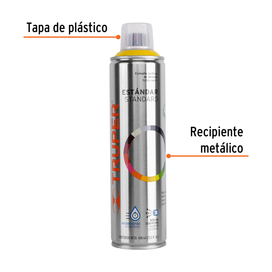 Pintura en aerosol, amarillo canario, bote esbelto, 400 ml