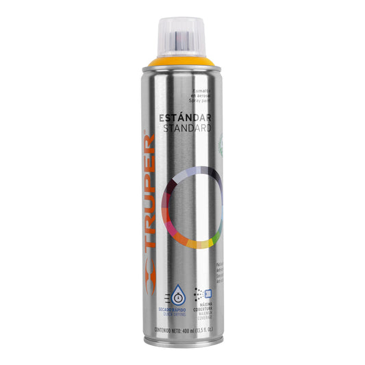Pintura Aerosol Amarillo PA-AM 400ml - Anticorrosión Secado Rápido para Metal Madera Plástico - Máxima Cobertura Libre de Plomo