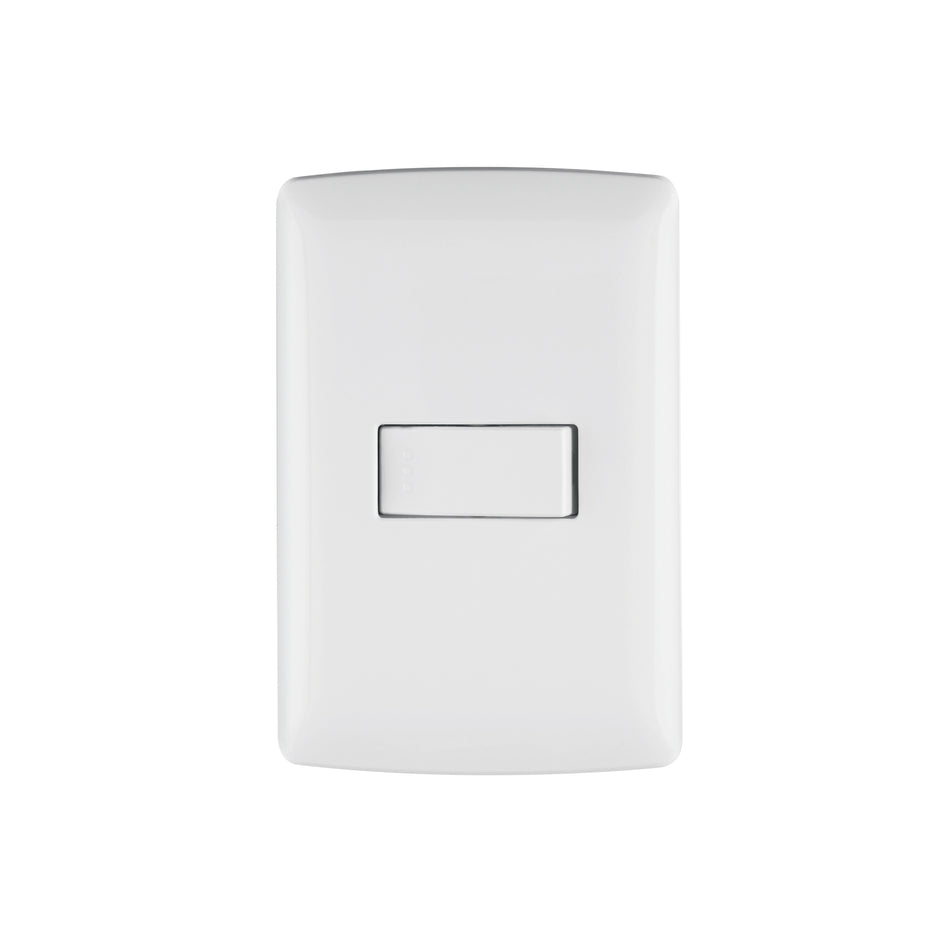 "Material Eléctrico Volteck - Contactos y Apagadores Línea Italiana Premium Placas Blancas"