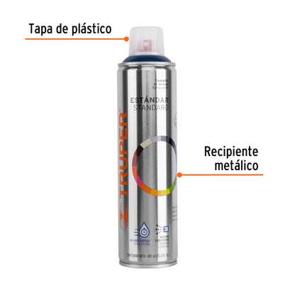 Pintura Aerosol Azul Ultramar 400ml PA-AU - Anticorrosión Secado Rápido para Metal Madera Plástico - Truper