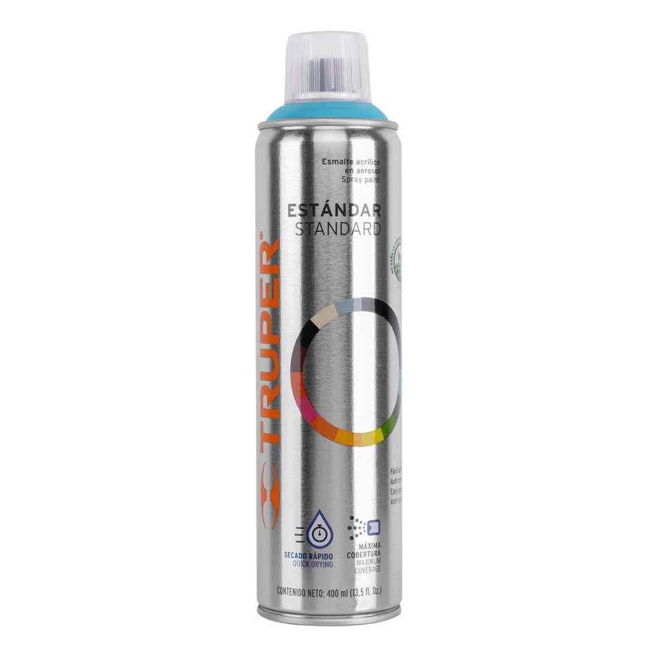 Pintura en aerosol, azul, bote esbelto, 400 ml, Truper