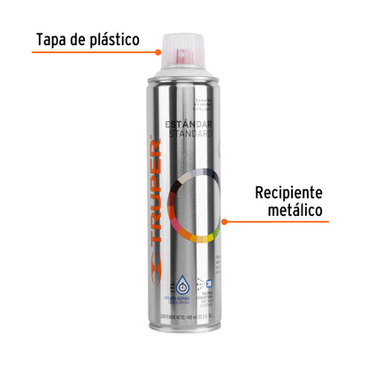 Pintura Aerosol Blanco Brillante 400ml PA-BB - Anticorrosión Secado Rápido para Metal Madera Plástico - Máxima Cobertura Sin Plomo