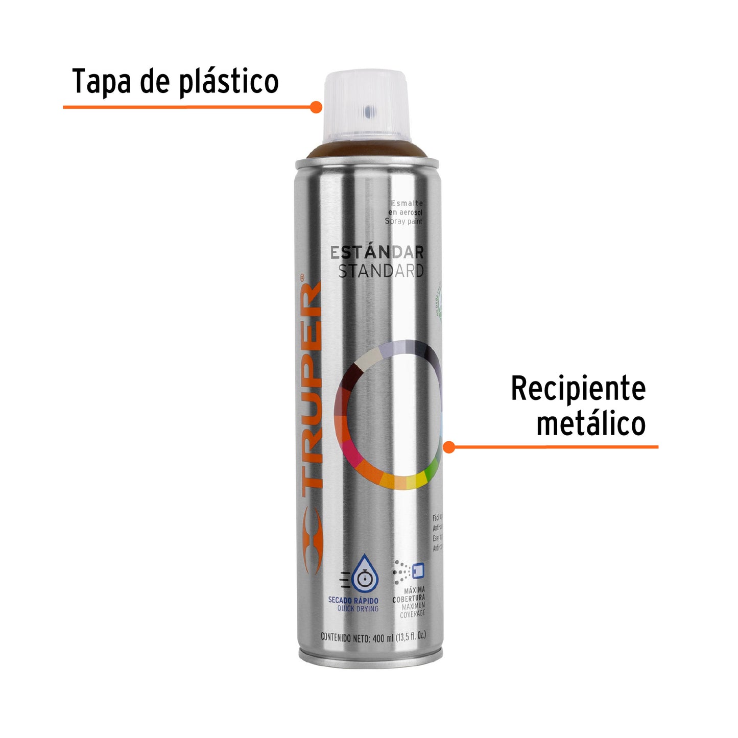 Pintura Aerosol Café Anodizado PA-CA 400ml - Anticorrosión Secado Rápido para Metal Madera Plástico - Acabado Profesional Manualidades