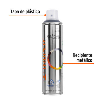 Pintura Aerosol Gris Acero PA-GA 400ml - Anticorrosión Secado Rápido para Metal Madera Plástico - Solución Profesional Decorativa