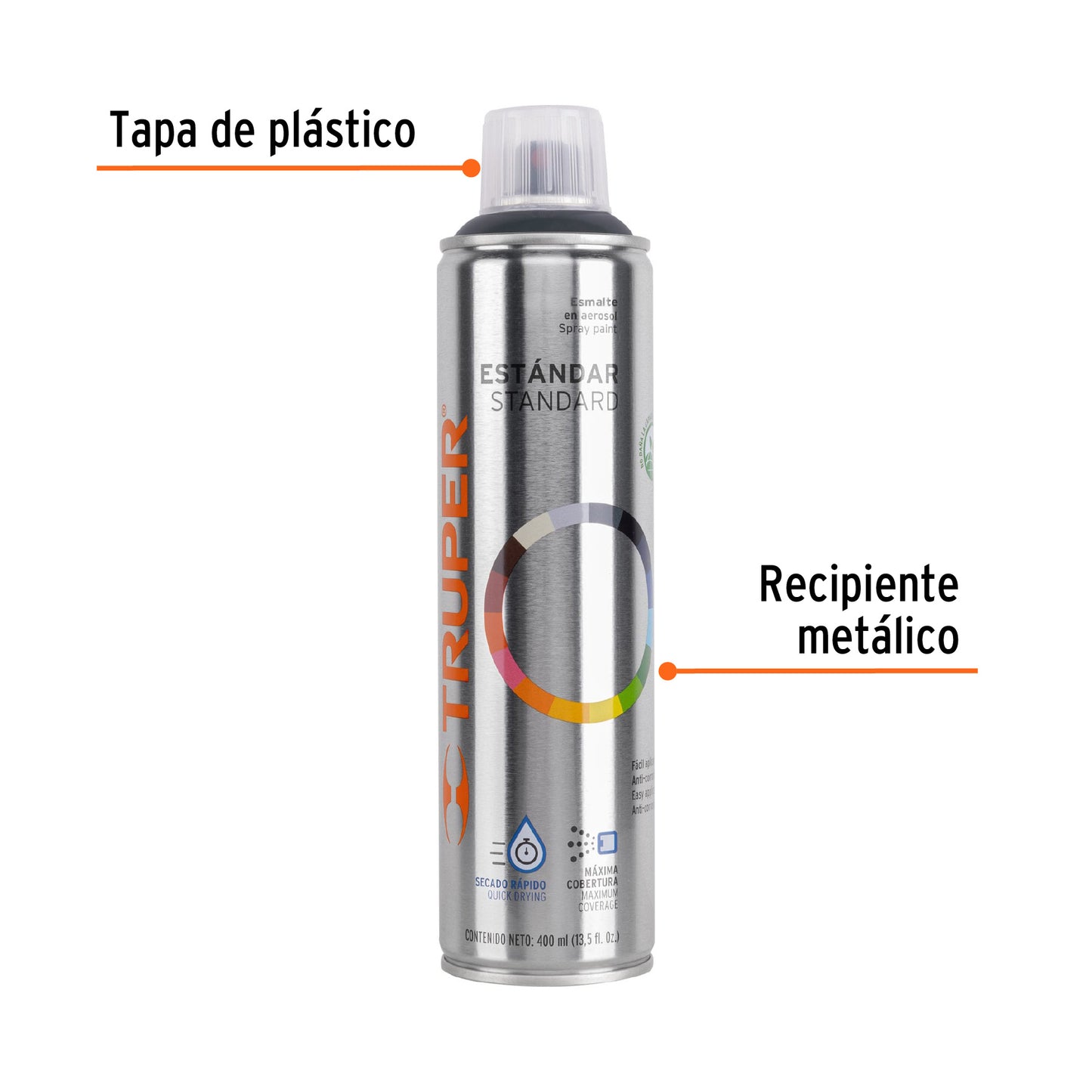 Pintura Aerosol Gris Obscuro PA-GO 400ml - Anticorrosión Secado Rápido para Metal Madera Plástico - Solución Profesional Manualidades