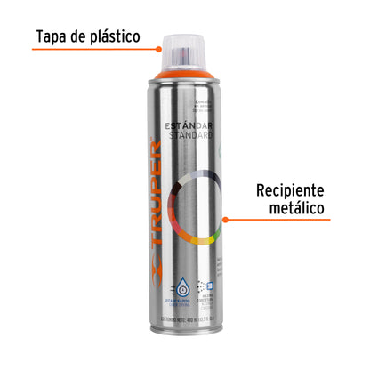 Pintura Aerosol Naranja 400ml PA-NA - Anticorrosión Secado Rápido Metal Plástico Madera - Solución Profesional Manualidades Arte Decoración