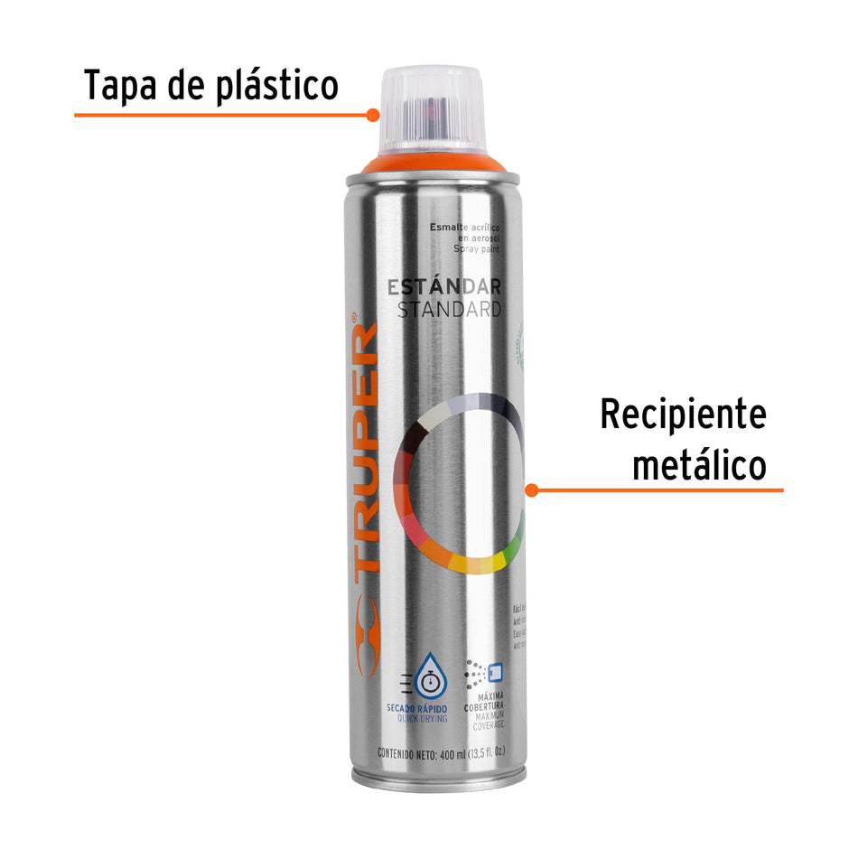 Pintura en aerosol, naranja, bote esbelto, 400 ml