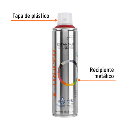 Pintura Aerosol Roja Anticorrosión Truper 400ml - Secado Rápido para Metal Madera Plástico