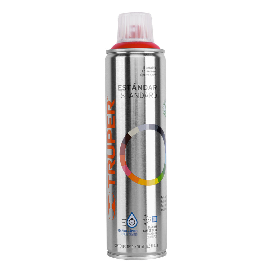 Pintura Aerosol Rojo Seguridad PA-RSG 400ml - Anticorrosión Secado Rápido para Metal Madera Plástico