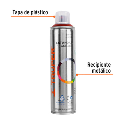 Pintura Aerosol Rojo Taxi PA-RTX 400ml - Anticorrosión Secado Rápido para Metal Plástico Madera - Cobertura Profesional Libre de Plomo