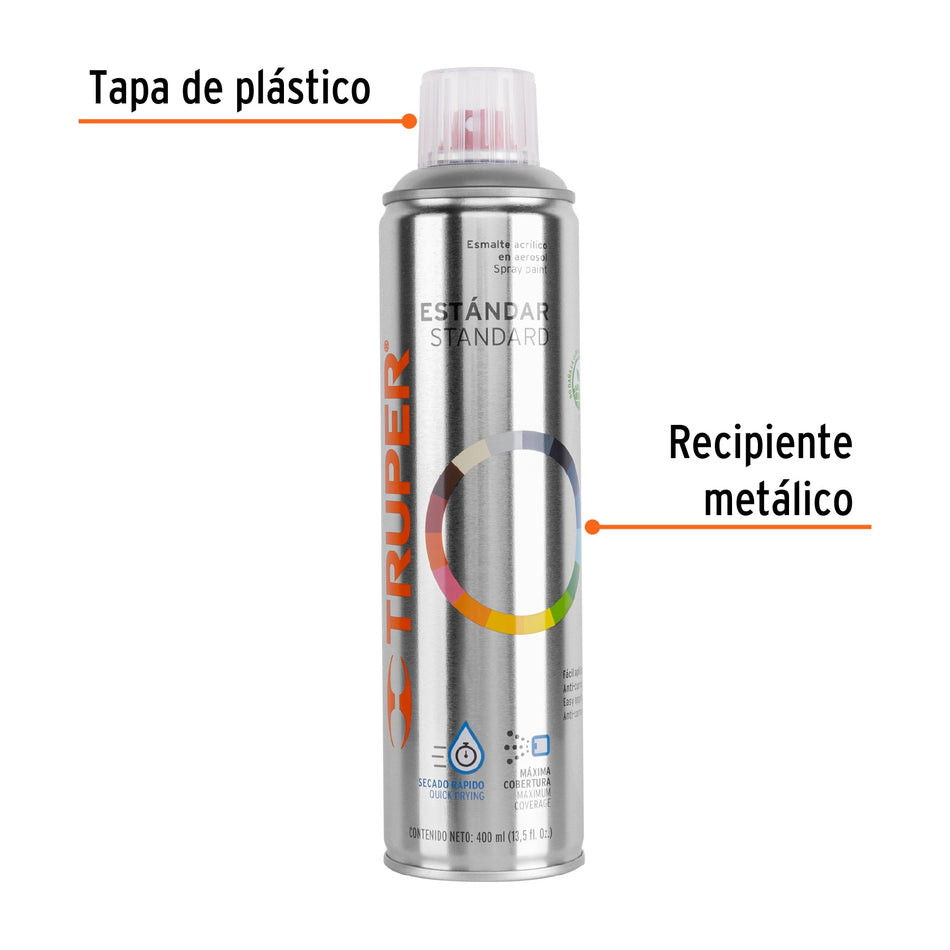 Pintura en aerosol,transparente brillante,bote esbelto,400ml