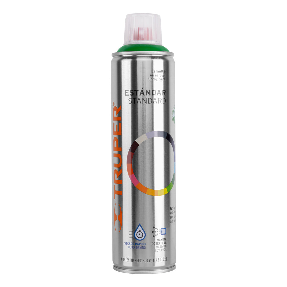 Pintura Aerosol Verde Ecológico PA-VE 400ml - Anticorrosión Secado Rápido para Metal Madera Plástico