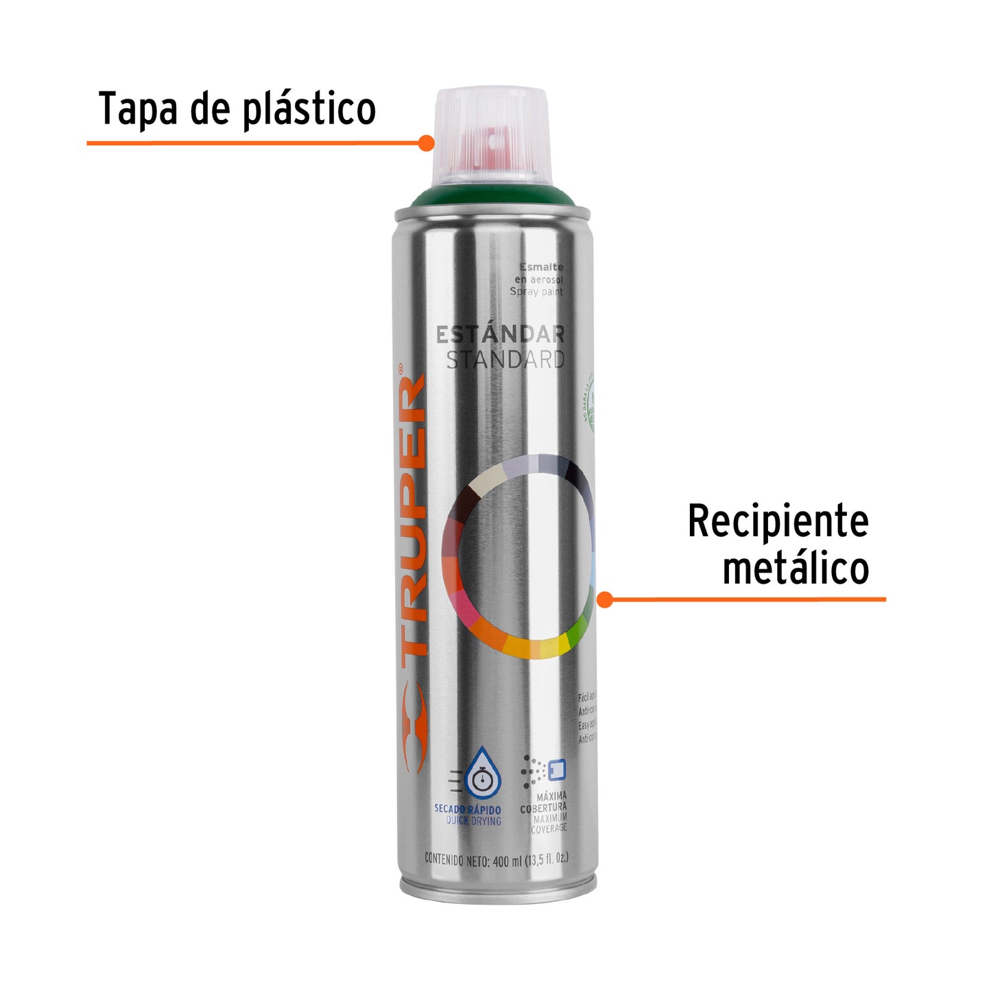 Pintura Aerosol Verde Hoja PA-VH 400ml - Anticorrosión Secado Rápido para Metal Madera Plástico