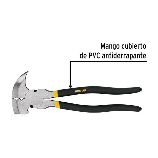 Pinza de Hacendado 11" Pretul - Tenaza Multiusos Acero al Carbono PVC Antiderrapante