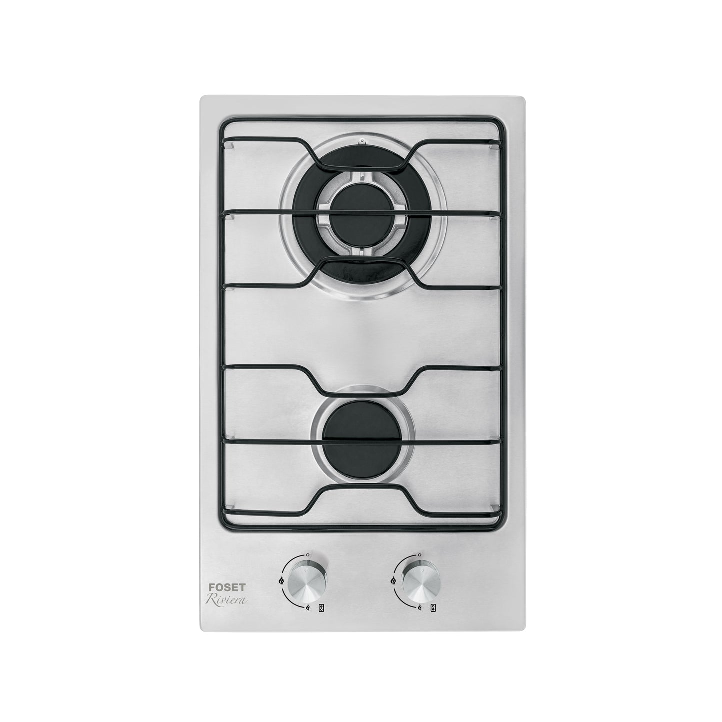 Parrilla Gas Empotrable 30cm FOSET - 2 Quemadores Acero Inoxidable con Encendido Electrónico