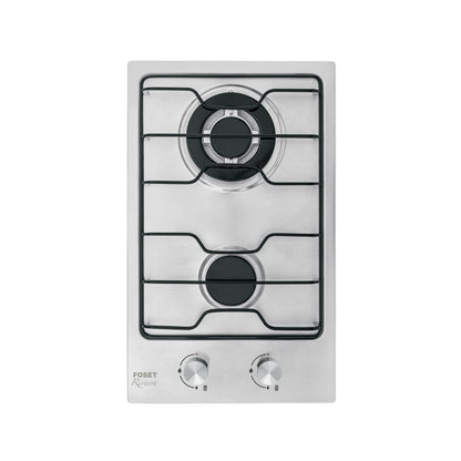 Parrilla Gas Empotrable 30cm FOSET - 2 Quemadores Acero Inoxidable con Encendido Electrónico