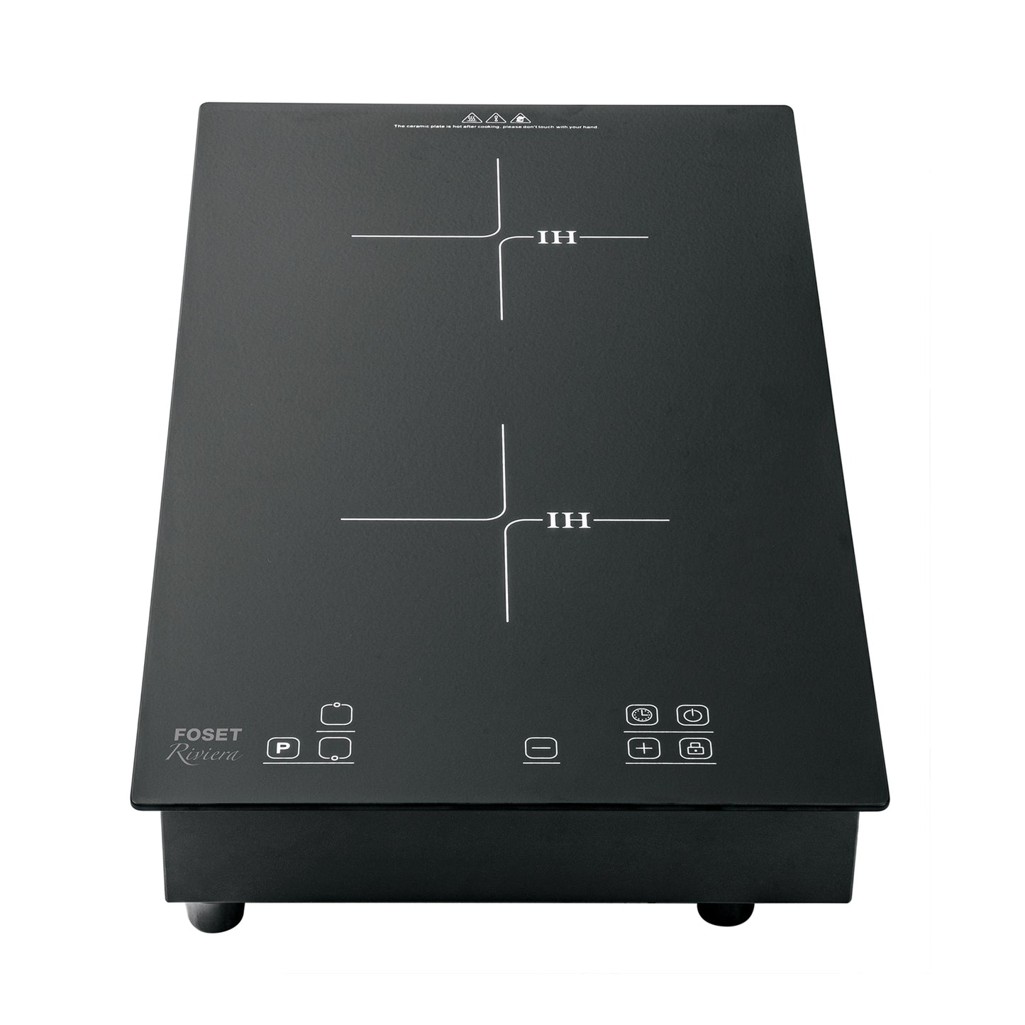 Parrilla Inducción Empotrable RIVIERA 30cm 2 Quemadores Vidrio Templado - Control Táctil