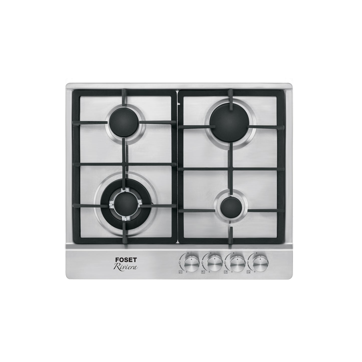 Parrilla Gas Empotrable 60cm RIVIERA 4 Quemadores Acero Inoxidable - Encendido Electrónico