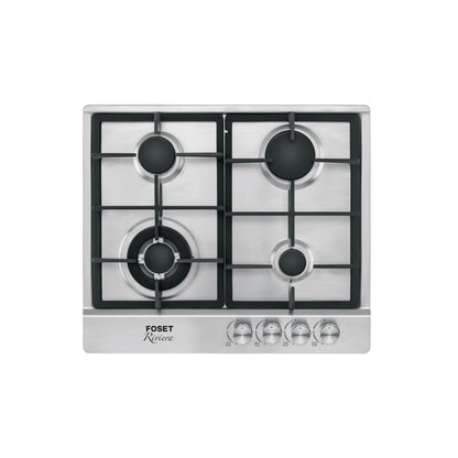 Parrilla Gas Empotrable 60cm RIVIERA 4 Quemadores Acero Inoxidable - Encendido Electrónico