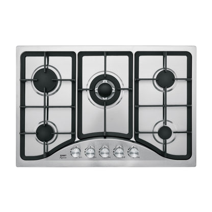 Parrilla de Gas Empotrable RIVIERA 75cm 5 Quemadores Acero Inoxidable - Encendido Electrónico PAE-755GA