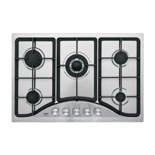 Parrilla de Gas Empotrable RIVIERA 75cm 5 Quemadores Acero Inoxidable - Encendido Electrónico PAE-755GA