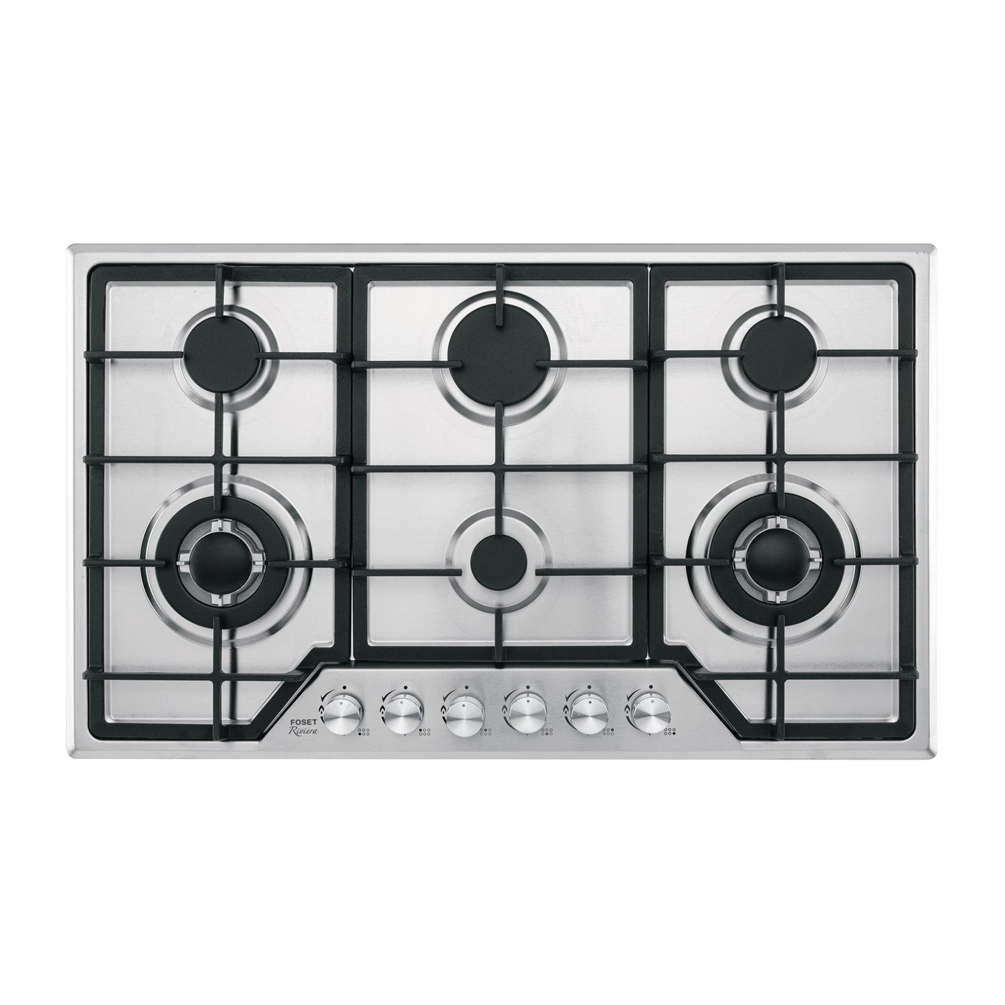 Parrilla Gas Empotrable 90cm 6 Quemadores Acero Inoxidable RIVIERA PAE-906GA - Encendido Electrónico