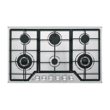 Parrilla Gas Empotrable 90cm 6 Quemadores Acero Inoxidable RIVIERA PAE-906GA - Encendido Electrónico