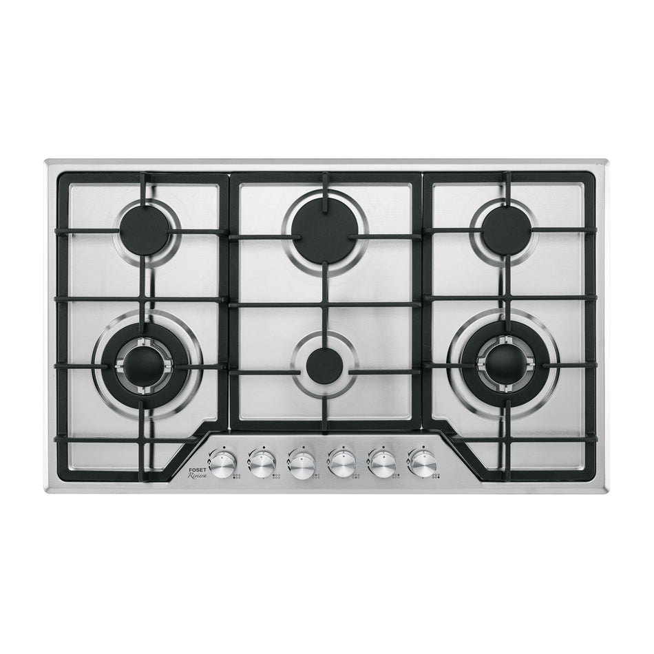 arrilla Gas Empotrable 90cm 6 Quemadores Acero Inoxidable RIVIERA PAE-906GA - Encendido Electrónico