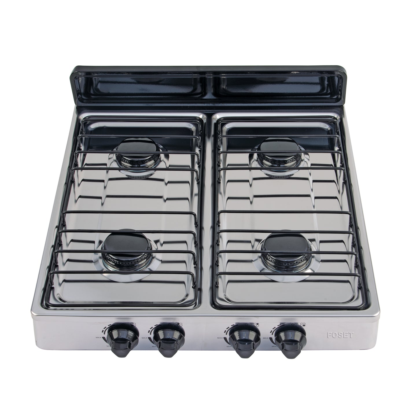 Parrilla de Gas 4 Quemadores Acero Inoxidable FOSET - Sobreponer Porcelanizada Profesional