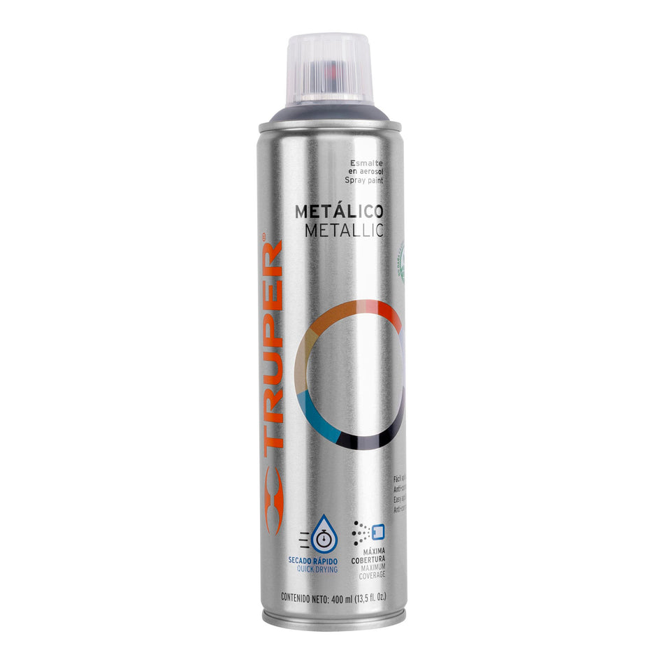 Pintura Aerosol Cromo Metálico PAM-CR 400ml - Anticorrosión Secado Rápido para Metal Plástico Madera